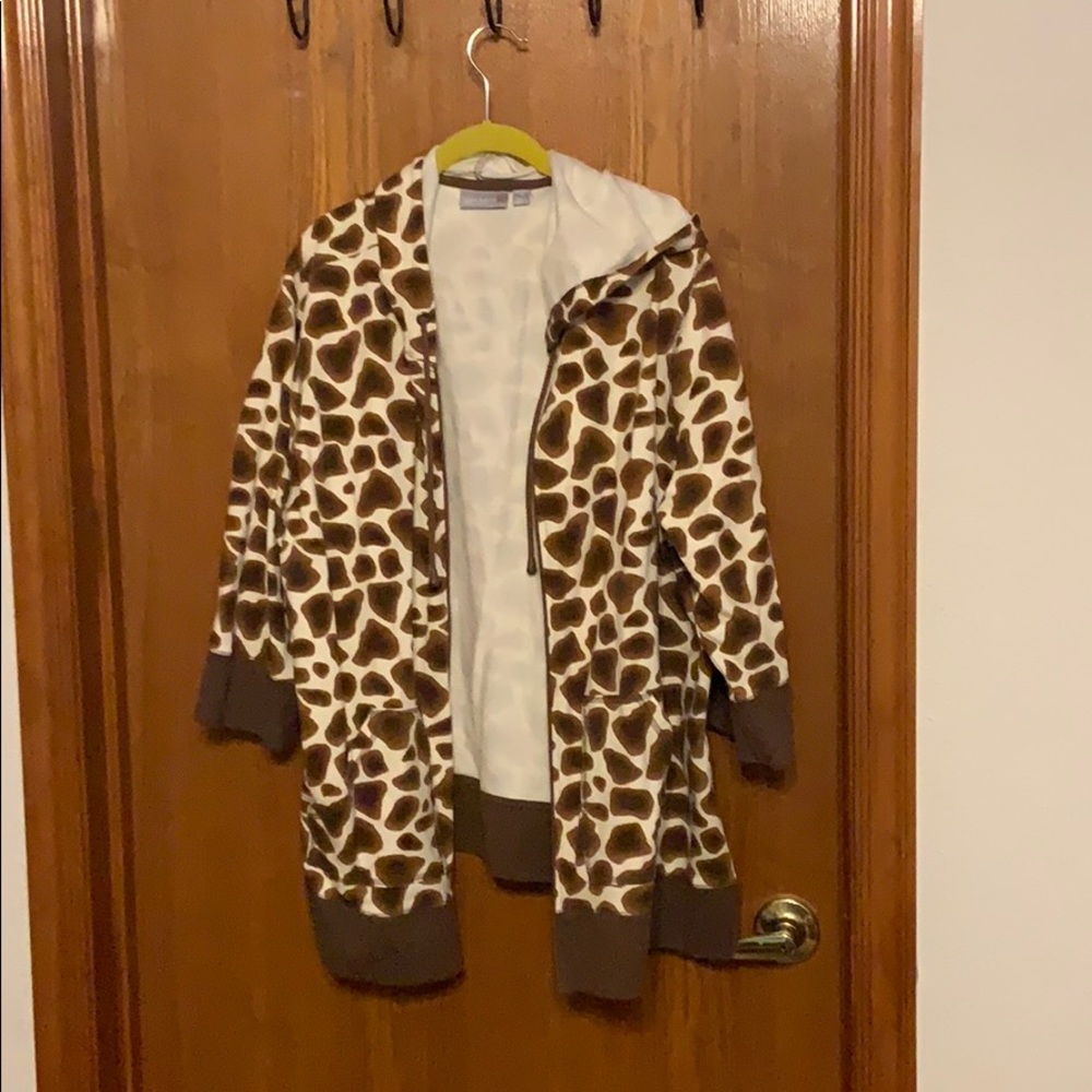 Animal print hoodie great shape.     2
